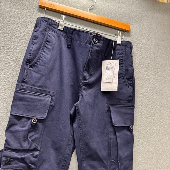Ralph Lauren Sport Pants Womens 10 Navy Blue Cargo Utility Ankle Zip NOS NEW - Picture 5 of 9